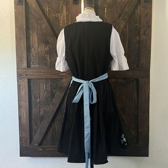 XL16-18 Trachten,Oktoberfest,Germanfest Dirndl Dress,3-pc,Blue Roses embroidered - Picture 4 of 14